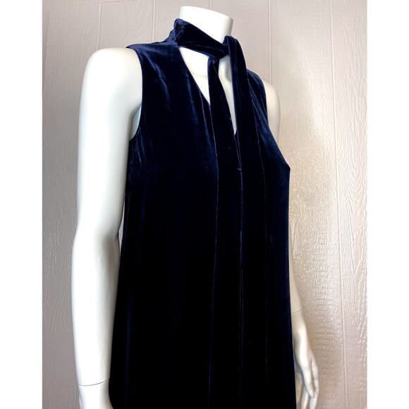 LAFAYETTE 148 Silk Velvet Navy Bow Sleeveless Mini Dress SMALL NWT $498 - Picture 3 of 13
